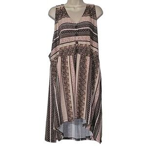 TORRID Sleeveless Boho Dress High Low Hem Button Front Striped Print Plus siz 5X